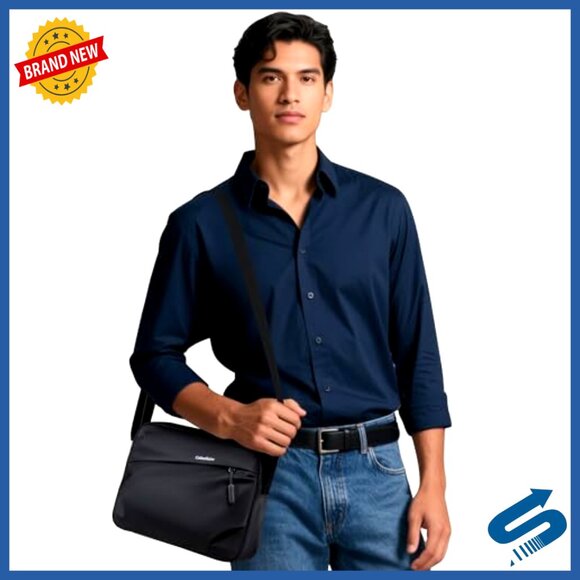 Lightweight Waterproof Messenger Bag Multiple Pockets Business Casual Travel - Picture 2 of 7